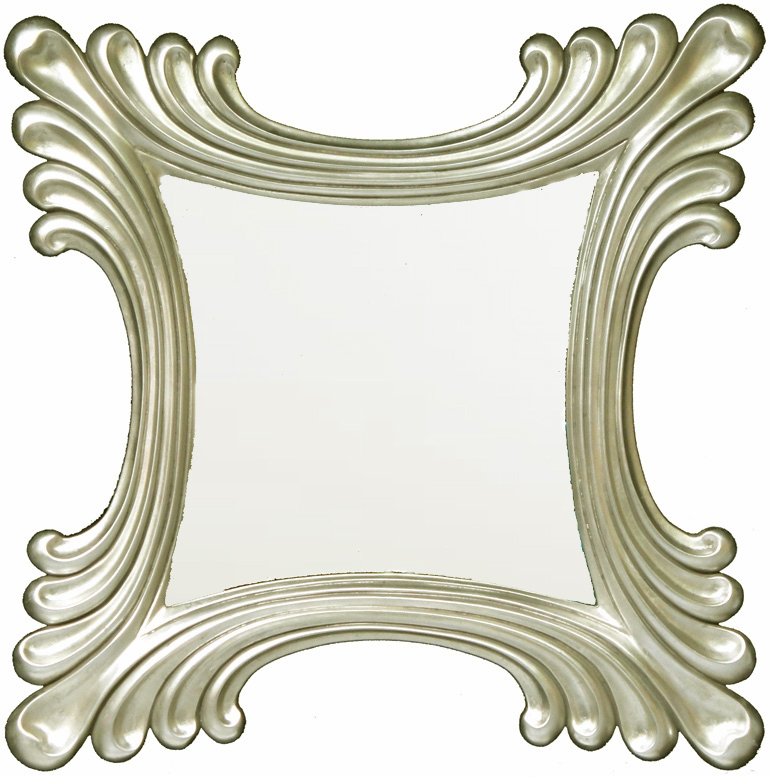 CF051 Wall décor art mirror silver modern square